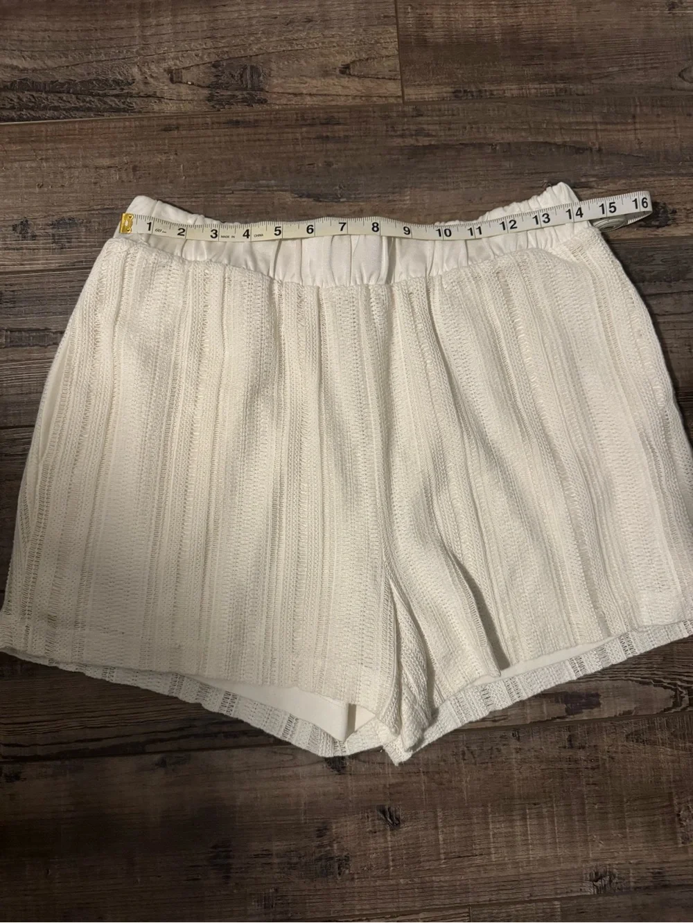 All Saints Ivory High-Waist Knit Shorts